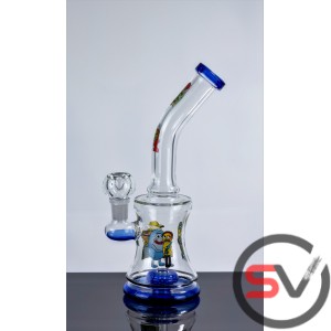 CURVED NECK RICK AND MORTY WATER PIPE 9inch